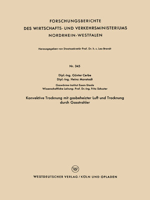 cover image of Konvektive Trocknung mit gasbeheizter Luft und Trocknung durch Gasstrahler
